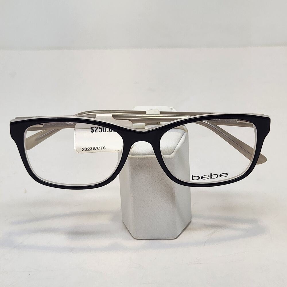 Bebe Join The Club BB075 001 Jet Eyeglasses Frames Black Pearl Rectangle Acetate